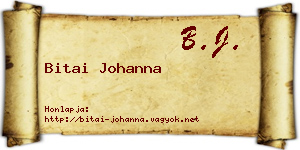 Bitai Johanna névjegykártya